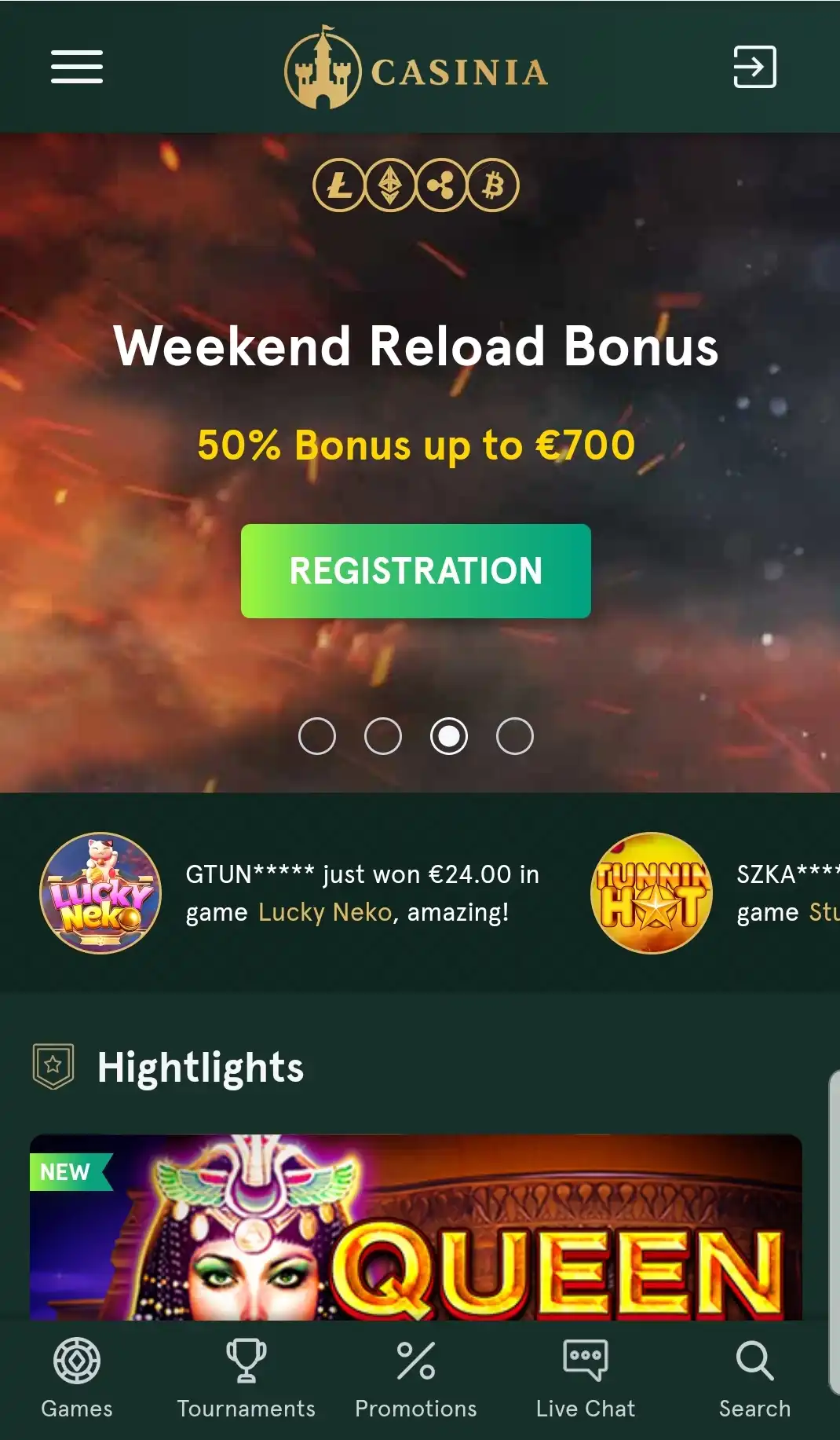 Casinia Casino Mobile Login Review