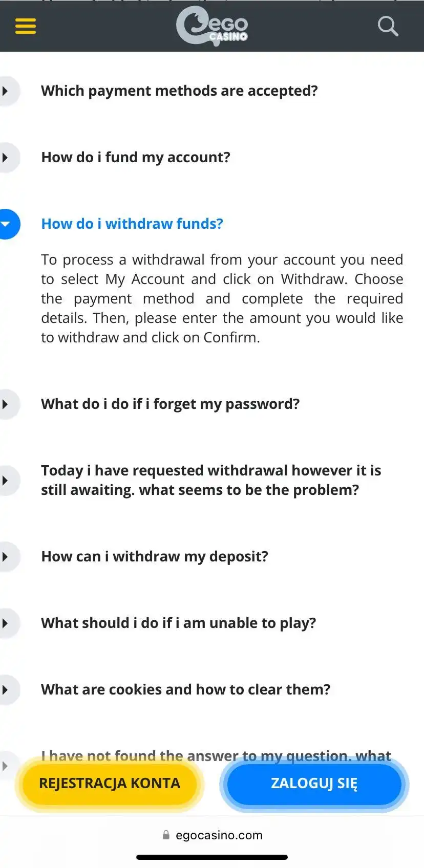 Ego Casino Mobile Review