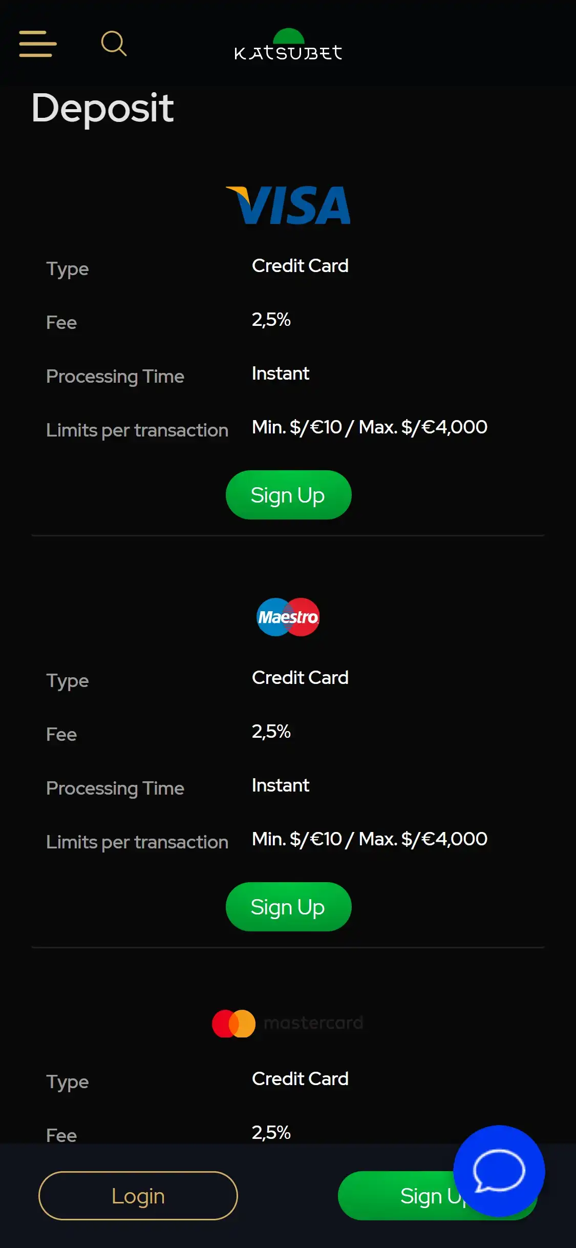 KatsuBet Mobile Payment Methods Review
