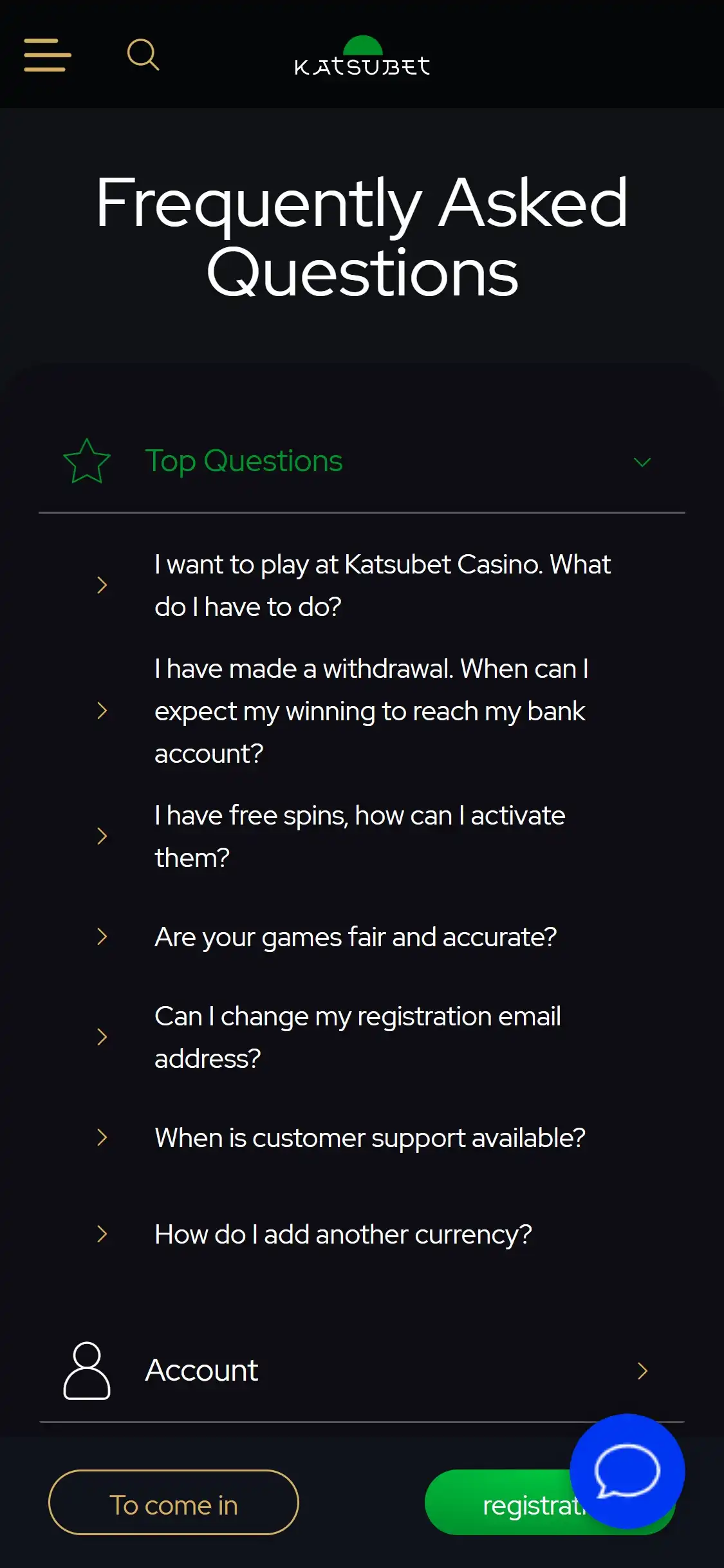 KatsuBet Mobile Support Review