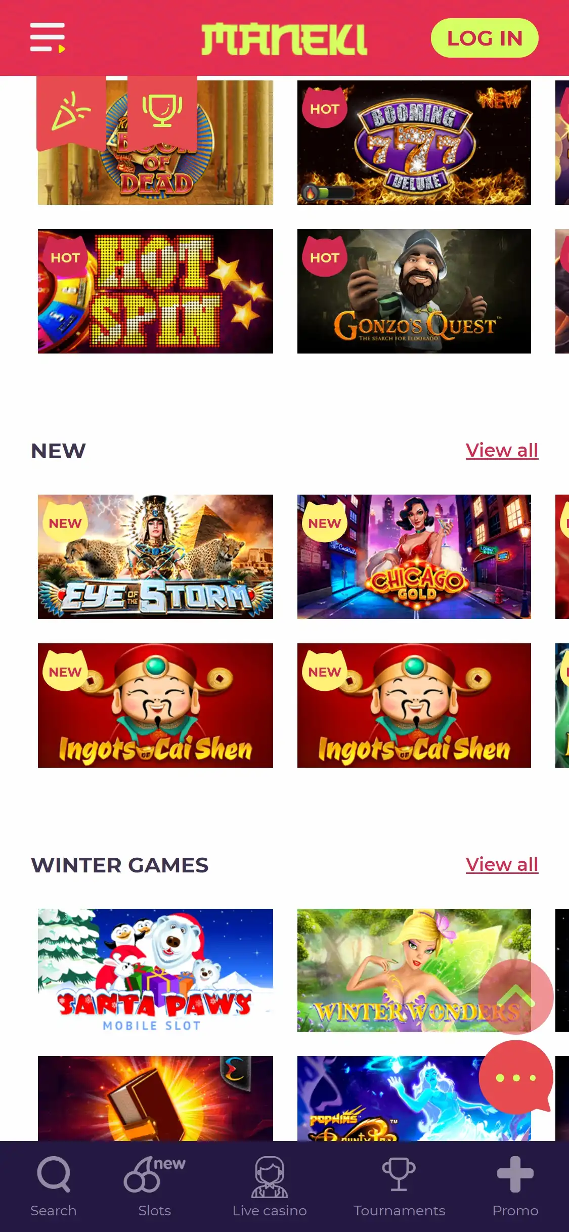 Maneki Casino Mobile Games Review