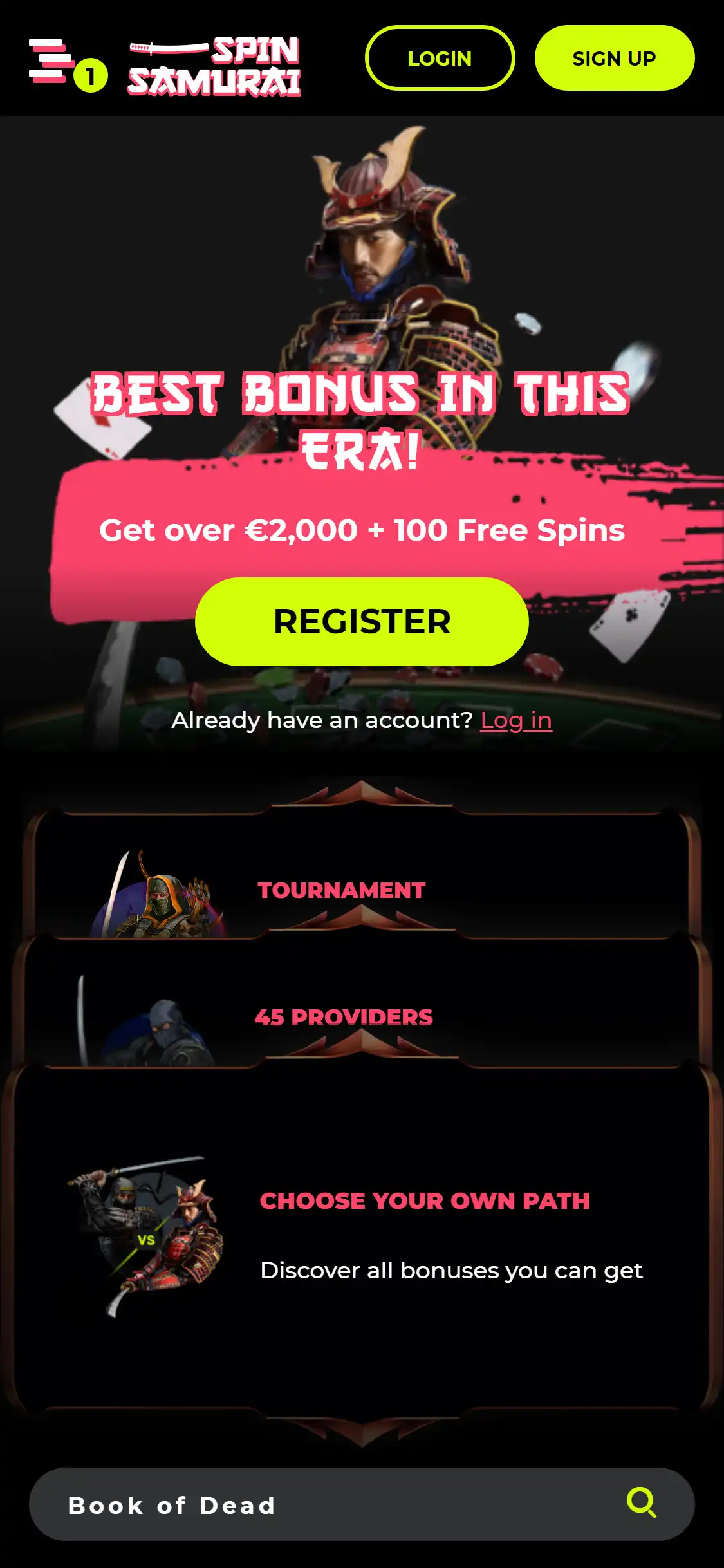 Spin Samurai Mobile Login Review