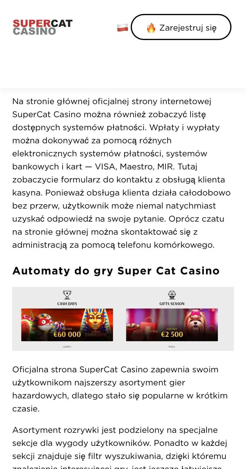 Super Cat Casino Mobile Review