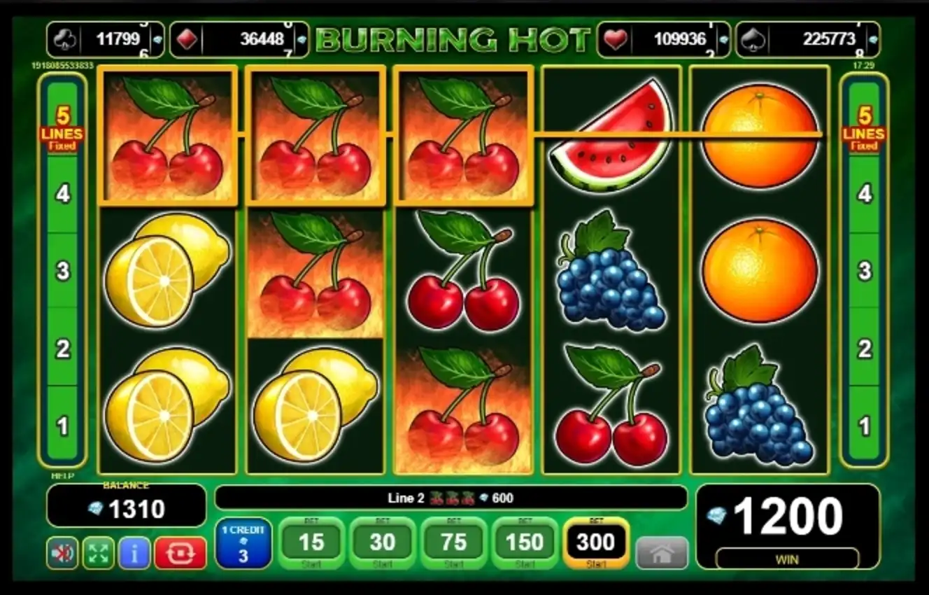 Win Money in Burning Hot Free Slot Game by Amusnet